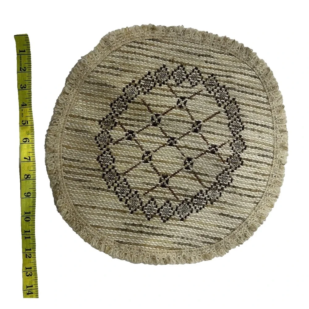 VTG Southwestern Woven‎ Placemats Large Round Doily Table Native American Design